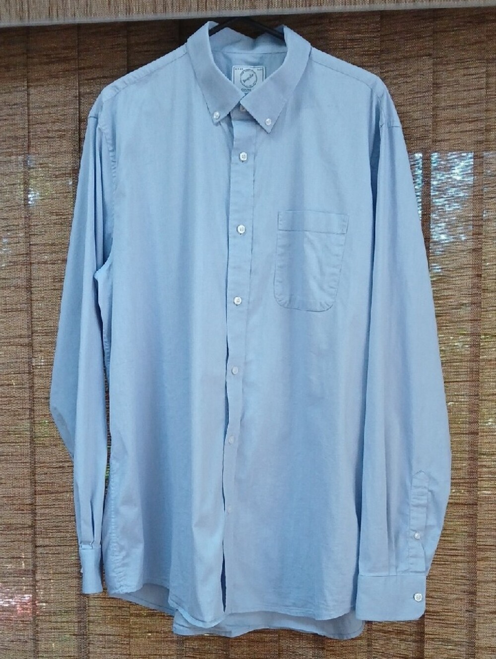 Bespoke Light Blue Men's Casual Button-Down Shirt
